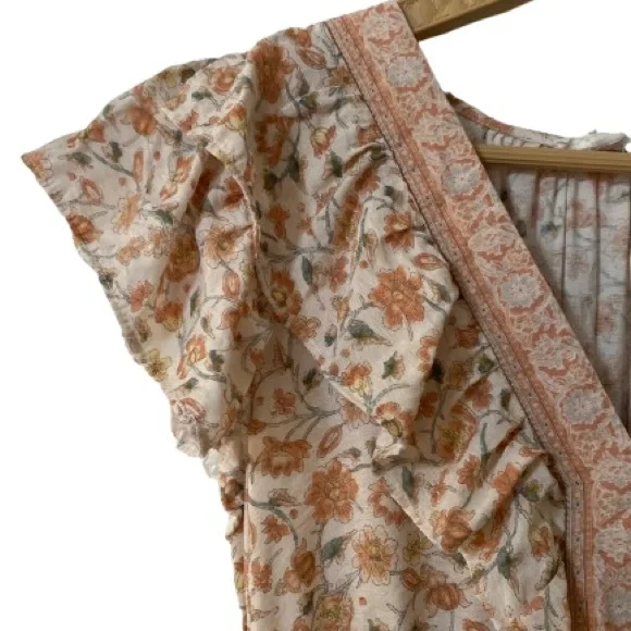 Elegant Floral Maxi Dress with Ruffle Details - Picture 3 of 16